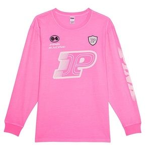 NEW VICTORIAS SECRET PINK CAMPUS OVERSIZED L/S TEE SHIRT XS-XXL BUBBLE GUM